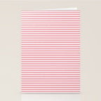 Ultra Fine Stripe Narrow Pinstripe Pattern in Cottage Pink and White Stationery Card Gallery Image 2