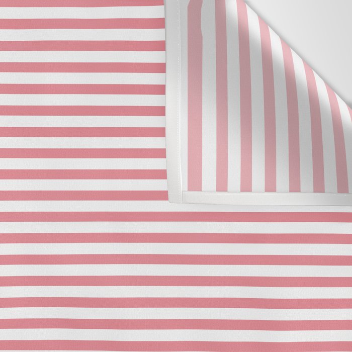 Ultra Fine Stripe Narrow Pinstripe Pattern in Cottage Pink and White Wall Tapestry Gallery Image 3