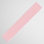 Ultra Fine Stripe Narrow Pinstripe Pattern in Cottage Pink and White Table Runner Gallery Image 3