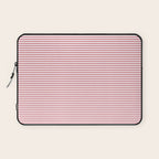 Ultra Fine Stripe Narrow Pinstripe Pattern in Cottage Pink and White Laptop Sleeve Gallery Image 1