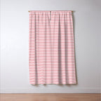 Ultra Fine Stripe Narrow Pinstripe Pattern in Cottage Pink and White Window Curtain Gallery Image 3