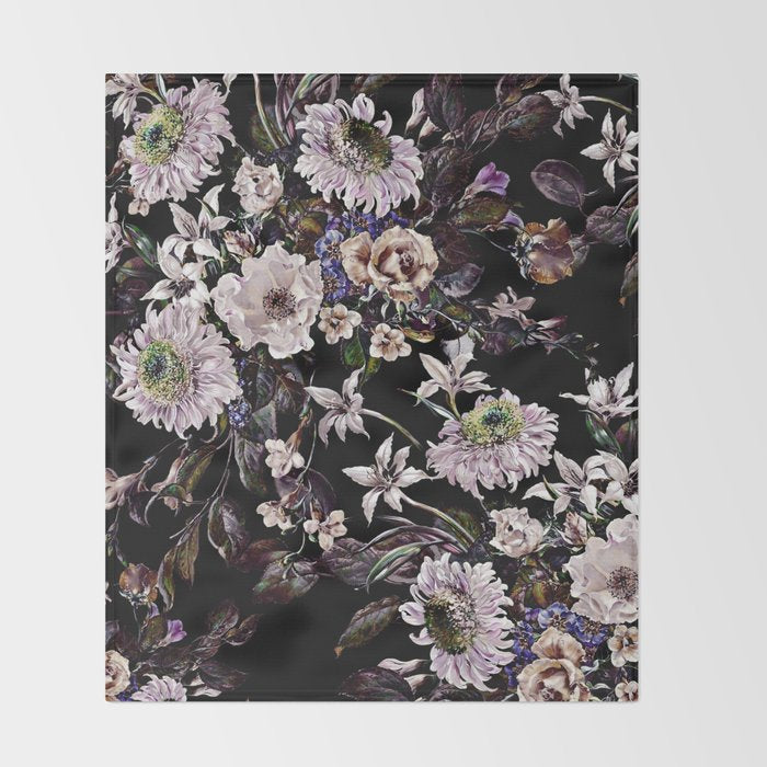 Midnight Garden VI Throw Blanket Gallery Image 2