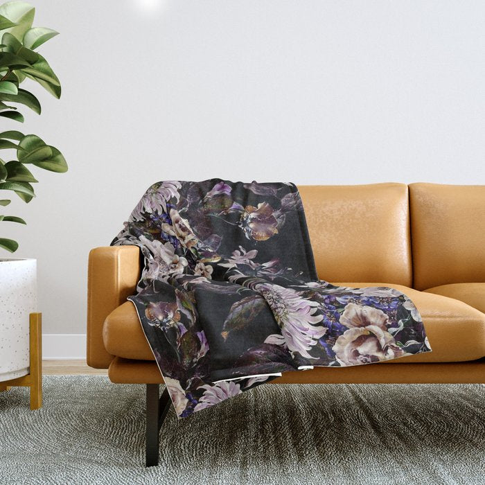 Midnight Garden VI Throw Blanket Gallery Image 1