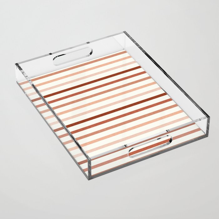 terra cotta stripes  Acrylic Tray Gallery Image 1