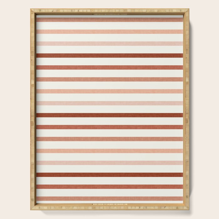 terra cotta stripes  Serving Tray Gallery Image 1