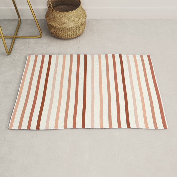 terra cotta stripes  Rug Gallery Image 1