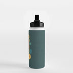 Bird in mid-century garden Water Bottle Gallery Image 2