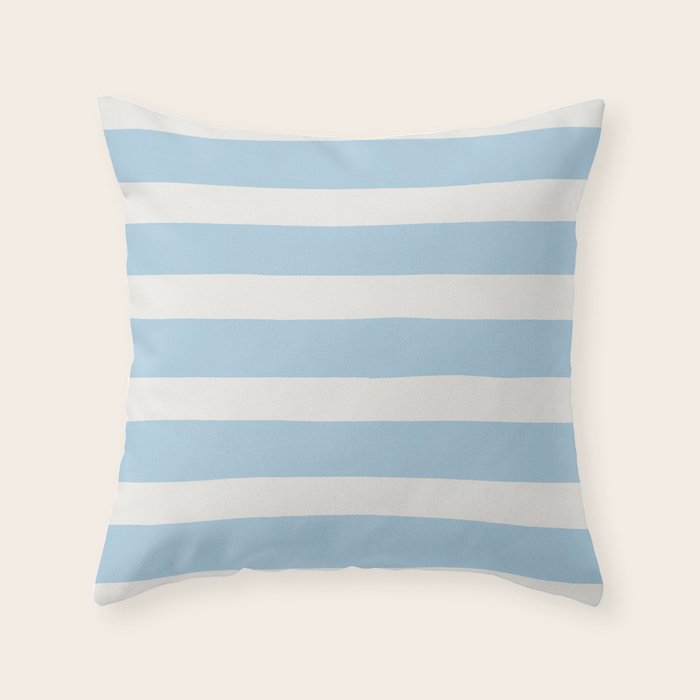 Thick Stripes Baby Blue Throw Pillow Gallery Image 6