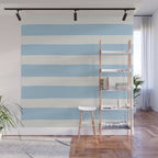 Thick Stripes Baby Blue Wall Mural Gallery Image 1