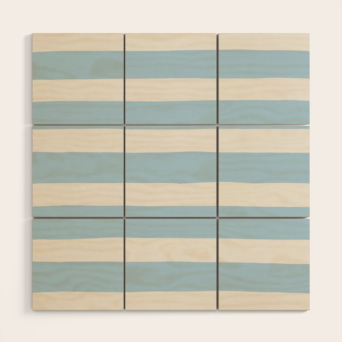 Thick Stripes Baby Blue Wood Wall Art Gallery Image 1