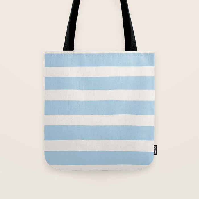 Thick Stripes Baby Blue Tote Bag Gallery Image 1