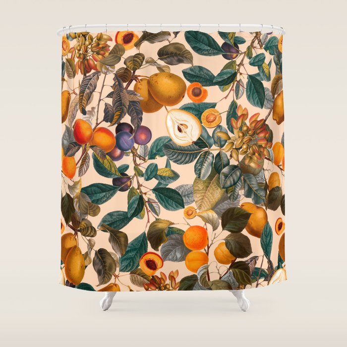 Vintage Fruit Pattern IX Shower Curtain Gallery Image 1