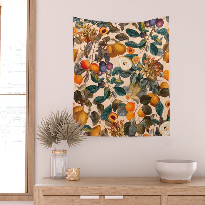 Vintage Fruit Pattern IX Wall Tapestry Gallery Image 2