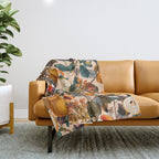 Vintage Fruit Pattern IX Throw Blanket Gallery Image 1