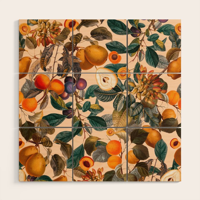 Vintage Fruit Pattern IX Wood Wall Art Gallery Image 1