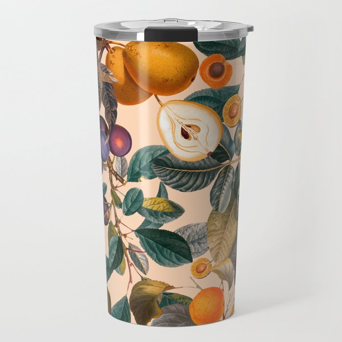 Vintage Fruit Pattern IX Travel Mug Gallery Image 1