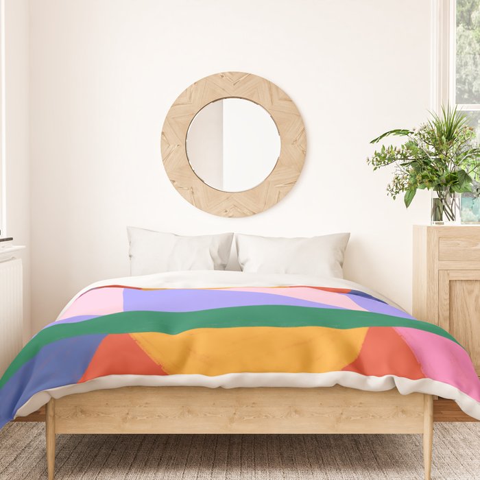 Folk Art Color Block  Duvet Cover Gallery Image 3