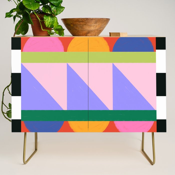 Folk Art Color Block  Credenza Gallery Image 1