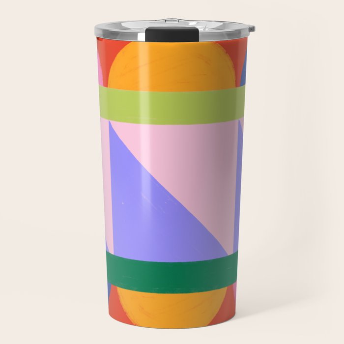 Folk Art Color Block  Travel Mug Gallery Image 1