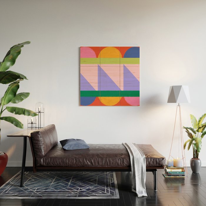 Folk Art Color Block  Wood Wall Art Gallery Image 2