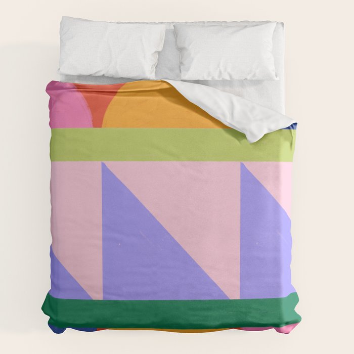 Folk Art Color Block  Duvet Cover Gallery Image 2