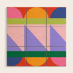 Folk Art Color Block  Wood Wall Art Gallery Image 1