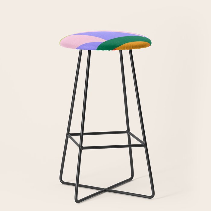 Folk Art Color Block  Stool Gallery Image 1
