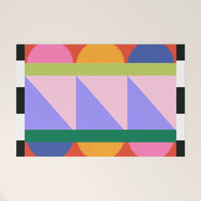 Folk Art Color Block  Welcome Mat Gallery Image 1
