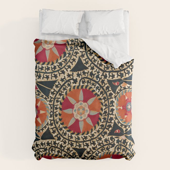 Katti Kurgan Suzani Uzbekistan Embroidery Print Duvet Cover Gallery Image 1