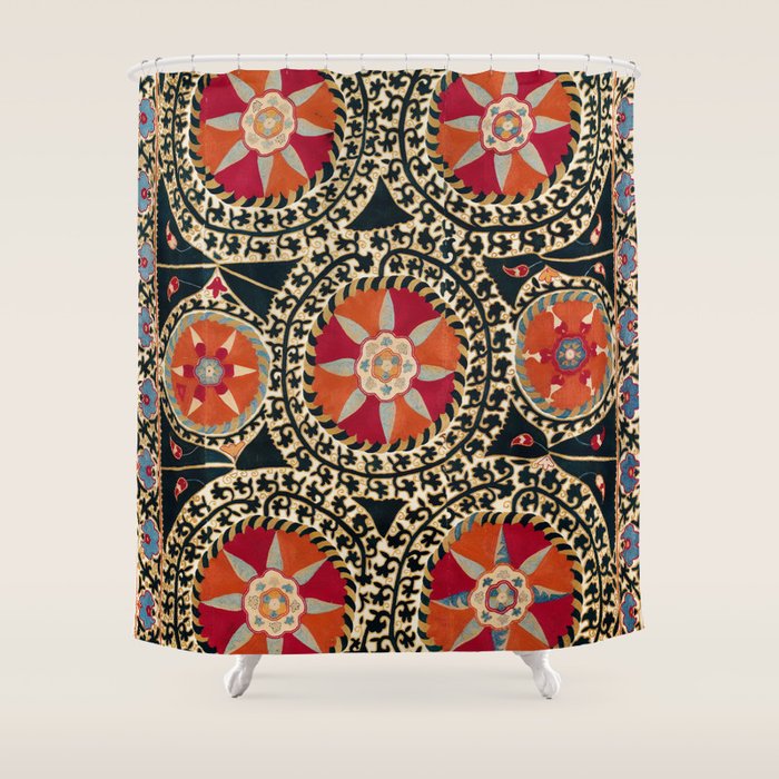 Katti Kurgan Suzani Uzbekistan Embroidery Print Shower Curtain Gallery Image 1