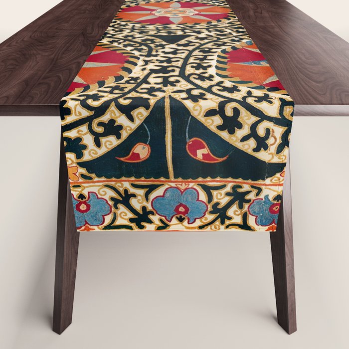 Katti Kurgan Suzani Uzbekistan Embroidery Print Table Runner Gallery Image 1