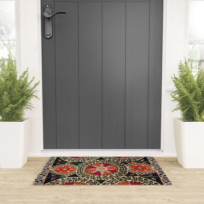 Katti Kurgan Suzani Uzbekistan Embroidery Print Welcome Mat Gallery Image 3