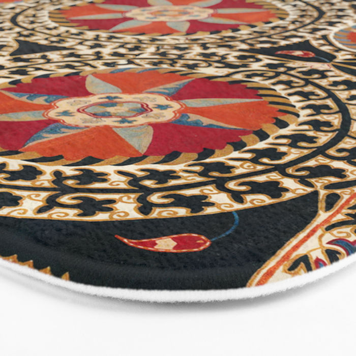 Katti Kurgan Suzani Uzbekistan Embroidery Print Bath Mat Gallery Image 3