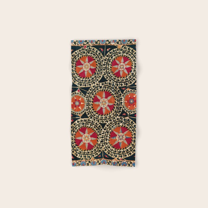 Katti Kurgan Suzani Uzbekistan Embroidery Print Bath Towel Gallery Image 1