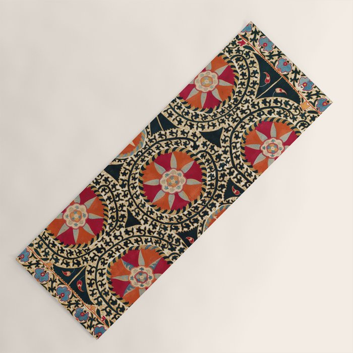 Katti Kurgan Suzani Uzbekistan Embroidery Print Yoga Mat Gallery Image 1