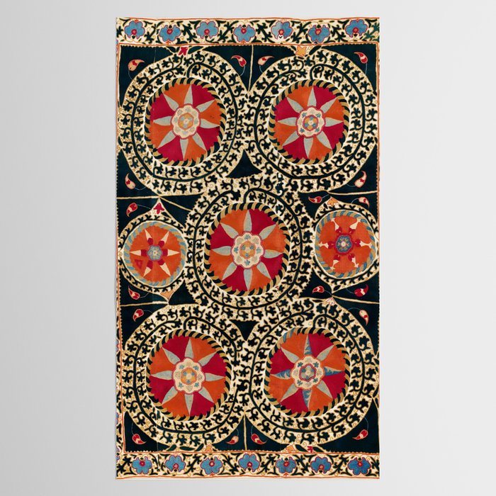 Katti Kurgan Suzani Uzbekistan Embroidery Print Tablecloth Gallery Image 2
