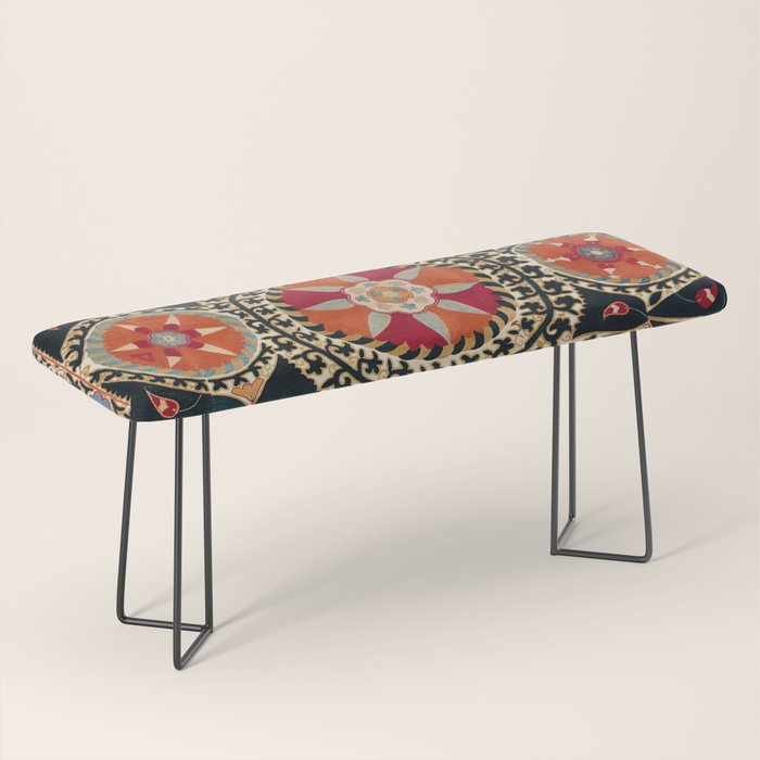 Katti Kurgan Suzani Uzbekistan Embroidery Print Bench Gallery Image 1