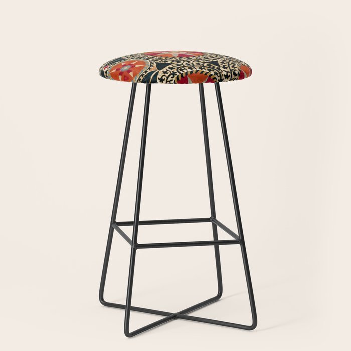 Katti Kurgan Suzani Uzbekistan Embroidery Print Stool Gallery Image 1
