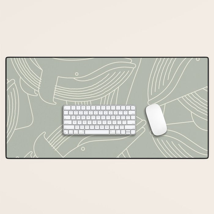 Minimalist Blue Whale Desk Mat Gallery Image 1