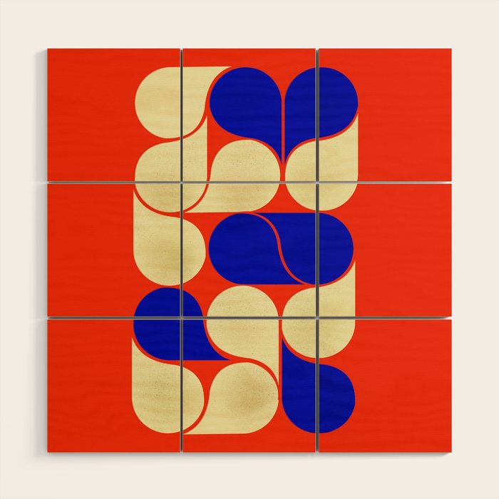 Mid-century geometric shapes-no10 Wood Wall Art Gallery Image 1