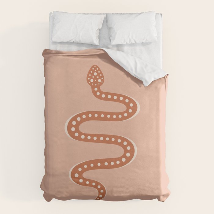 Minimal Snake - Coral & Pink Duvet Cover Gallery Image 6