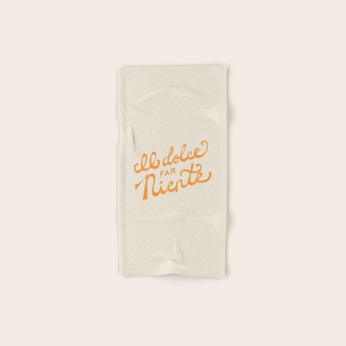 Il dolce far niente (The sweetness of doing nothing) - Orange Bath Towel Gallery Image 1