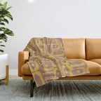 Mid Century Modern Piquet 3 Inspired by PANTONE 17 1230 Color of the Year Mocha Mousse Throw Blanket Gallery Image 1