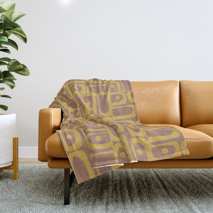 Mid Century Modern Piquet 3 Inspired by PANTONE 17 1230 Color of the Year Mocha Mousse Throw Blanket Gallery Image 1
