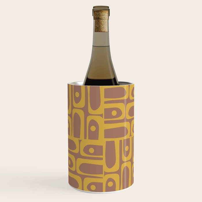 Mid Century Modern Piquet 3 Inspired by PANTONE 17 1230 Color of the Year Mocha Mousse Wine Chiller Gallery Image 2