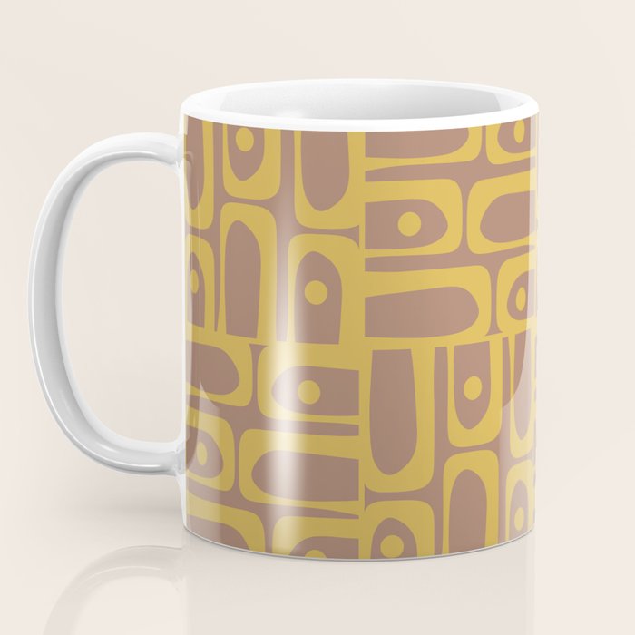 Mid Century Modern Piquet 3 Inspired by PANTONE 17 1230 Color of the Year Mocha Mousse Coffee Mug Gallery Image 3