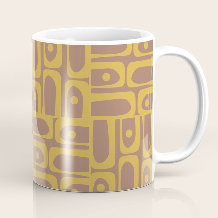 Mid Century Modern Piquet 3 Inspired by PANTONE 17 1230 Color of the Year Mocha Mousse Coffee Mug Gallery Image 1