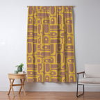Mid Century Modern Piquet 3 Inspired by PANTONE 17 1230 Color of the Year Mocha Mousse Window Curtain Gallery Image 5
