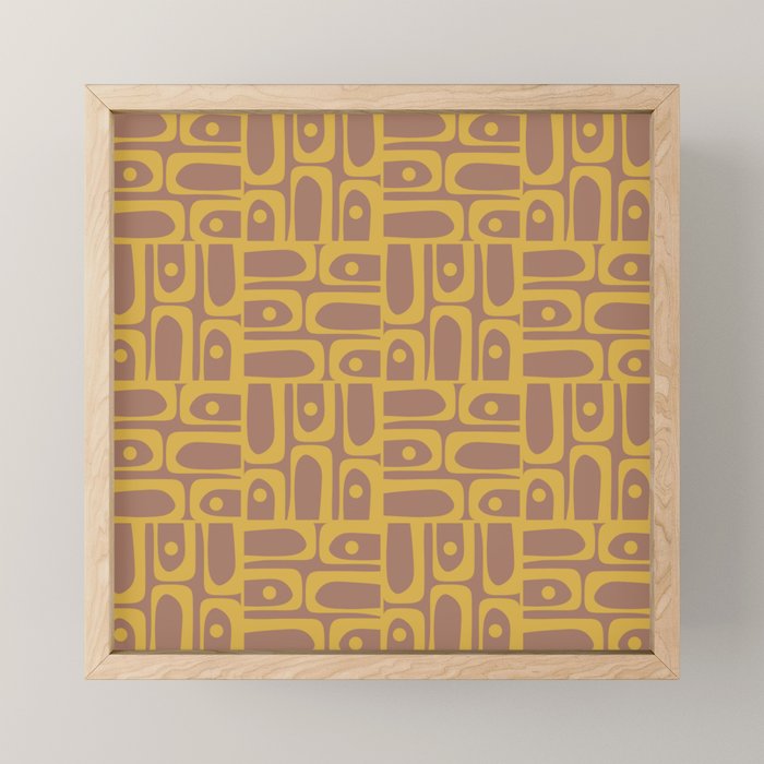 Mid Century Modern Piquet 3 Inspired by PANTONE 17 1230 Color of the Year Mocha Mousse Mini Art Print Gallery Image 1