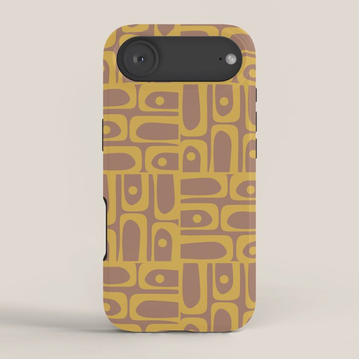 Mid Century Modern Piquet 3 Inspired by PANTONE 17 1230 Color of the Year Mocha Mousse iPhone Case Gallery Image 2